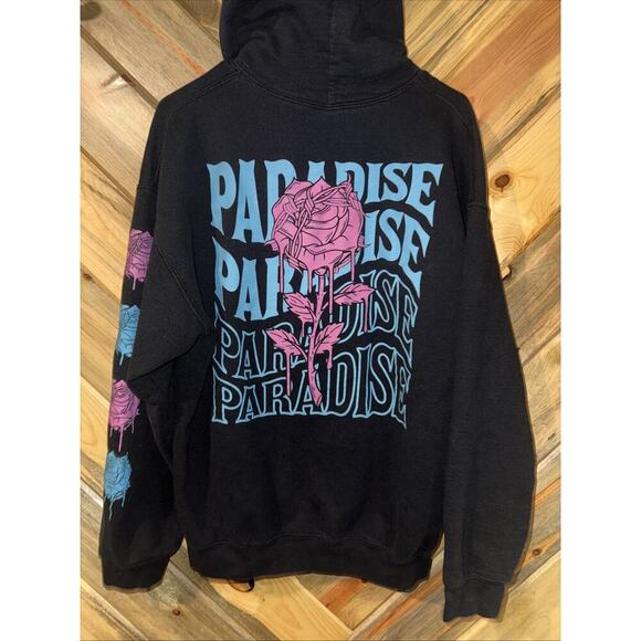 Popular Poison Trippy Rose Paradise Large Hoodie Sweatshirt Streetwear - Picture 4 of 5
